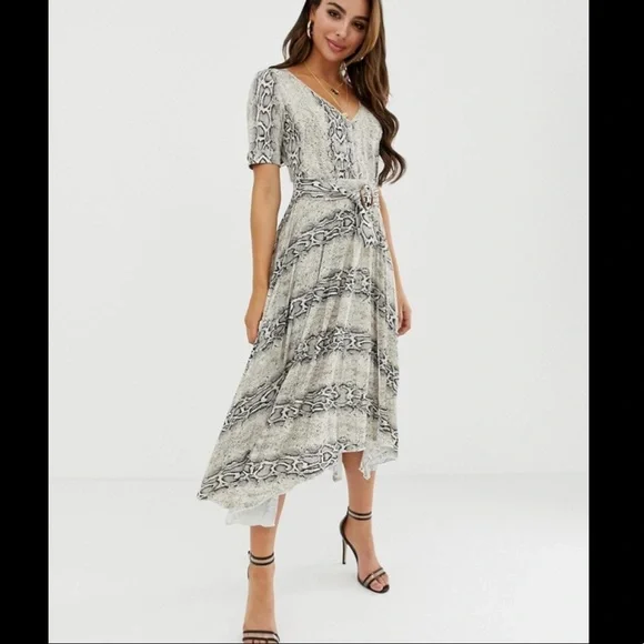 maggy london asymmetrical drape midi dress Maggy London Plus Size Side-Twist Asymmetric-Hem Dress - Mint/Teal